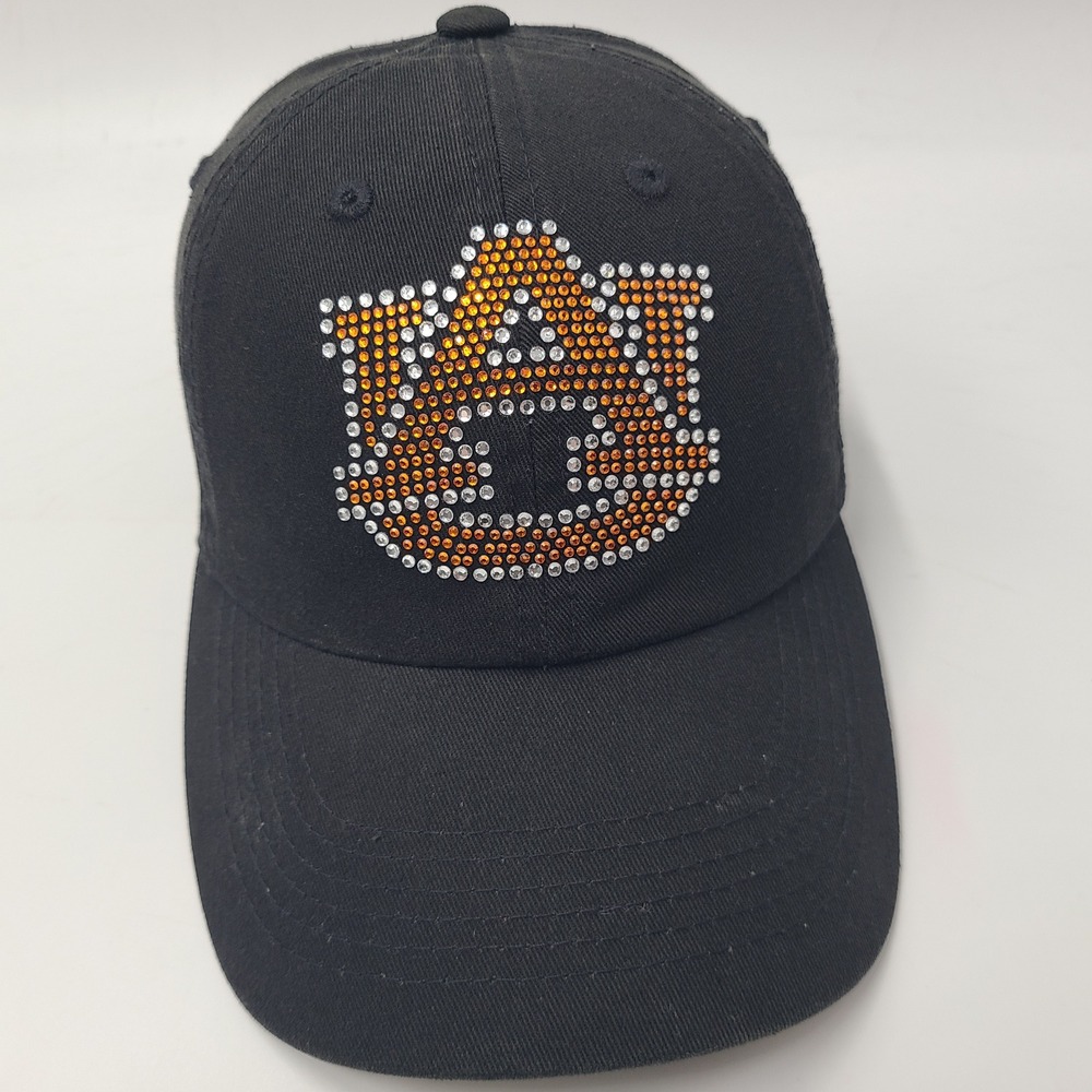 Women Auburn Tigers Hat Strapback (Fits Small)‎ Top of the World Black Bedazzled